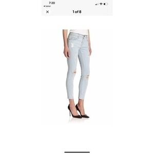 Current Elliott, the stiletto, distressed Jean in light wash
